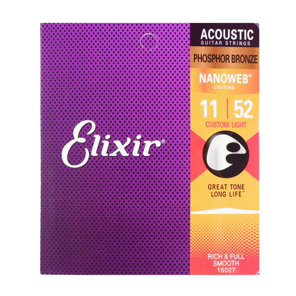 Dây Đàn Guitar Acoustic (011-052) Elixir Nanoweb Phosphor Bronze 16027