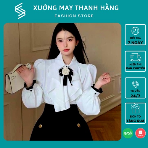Áo sơ mi nữ tiểu thư, sơ mi công sở mẫu mới chất đẹp mặc cực xinh, đi làm, đi chơi