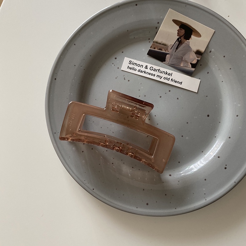 Kẹp Tóc Cỡ Lớn Màu Nâu Phong Cách Retro Pháp