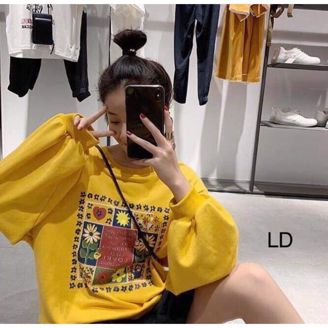 Áo thun hoa ô vuông bo tay LDU0919