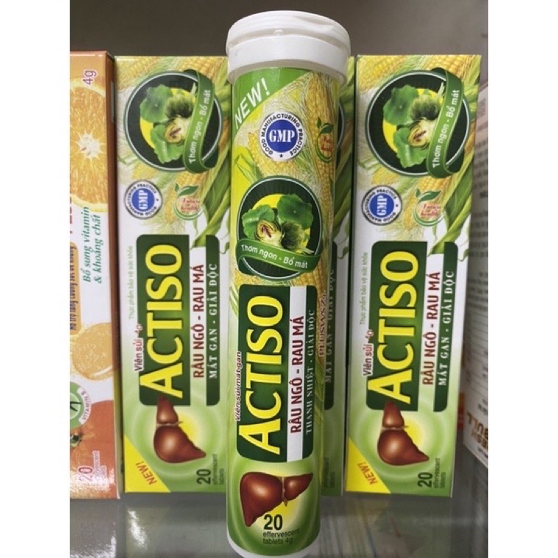 C Sủi Atiso Râu Ngô Rau Má Mát Gan Thanh Nhiệt Multivitamin Luxury Plus - tuýp 20 viên