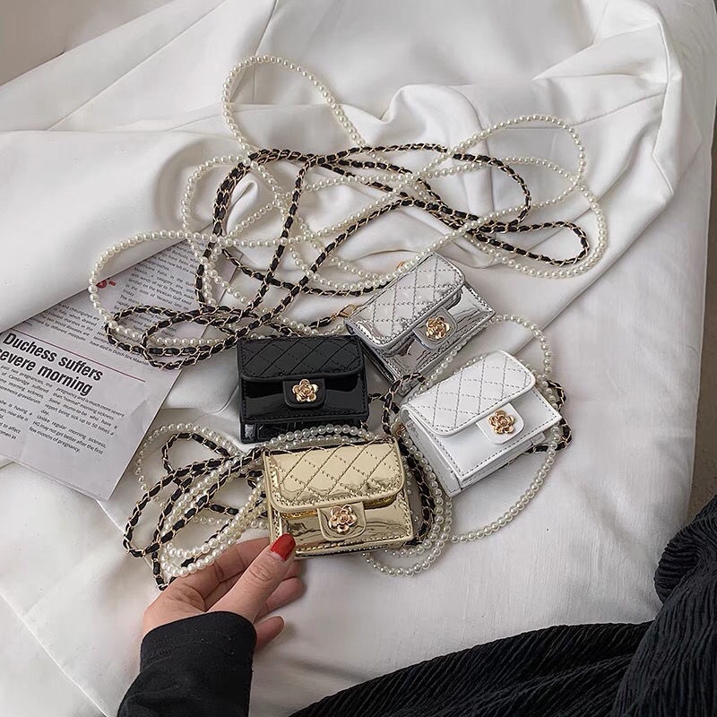 Túi Đeo Chéo Mini Hình Vuông Thêu Kiểu Chanel Phong Cách Nhật Bản Và Hàn Quốc Cho Nữ