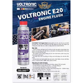 Dung dịch súc rửa động cơ VOLTRONIC E20 ENGINE FLUSH 1L - chiếc lẻ
