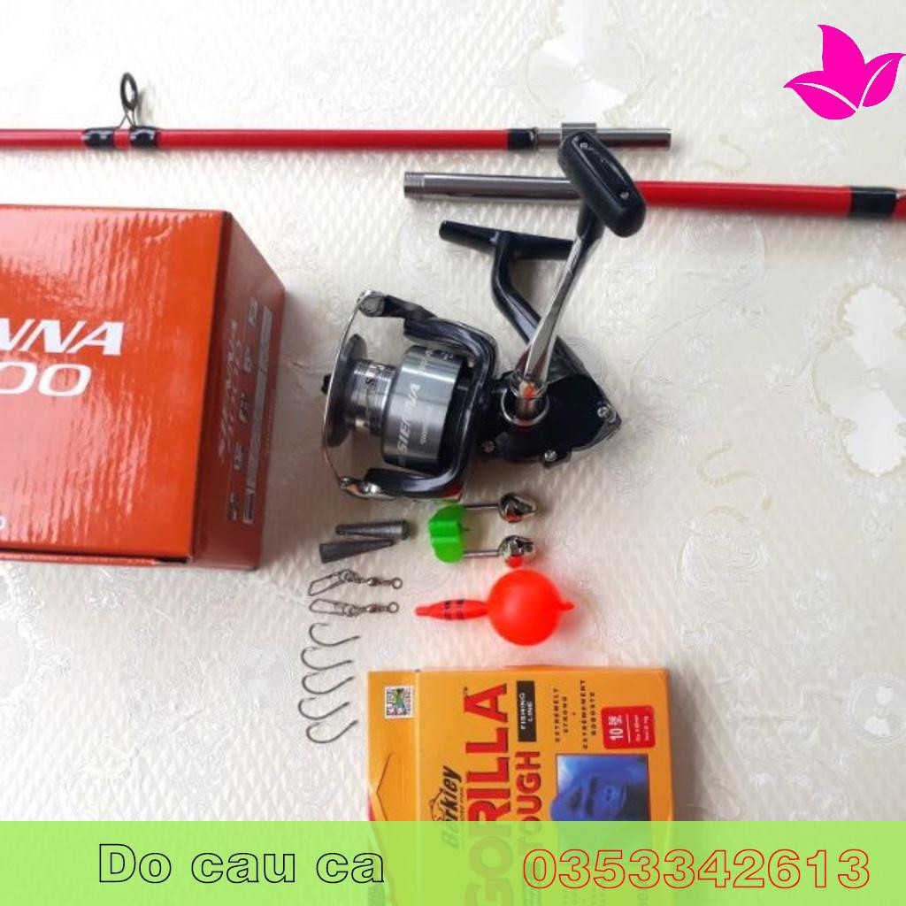 { big sale } combo bộ cần câu rỗng 2 khúc shimano Cruzar 2602 dài 2m7 + máy sirenna 4000 máy cực khoẻ  hàng chuẩn