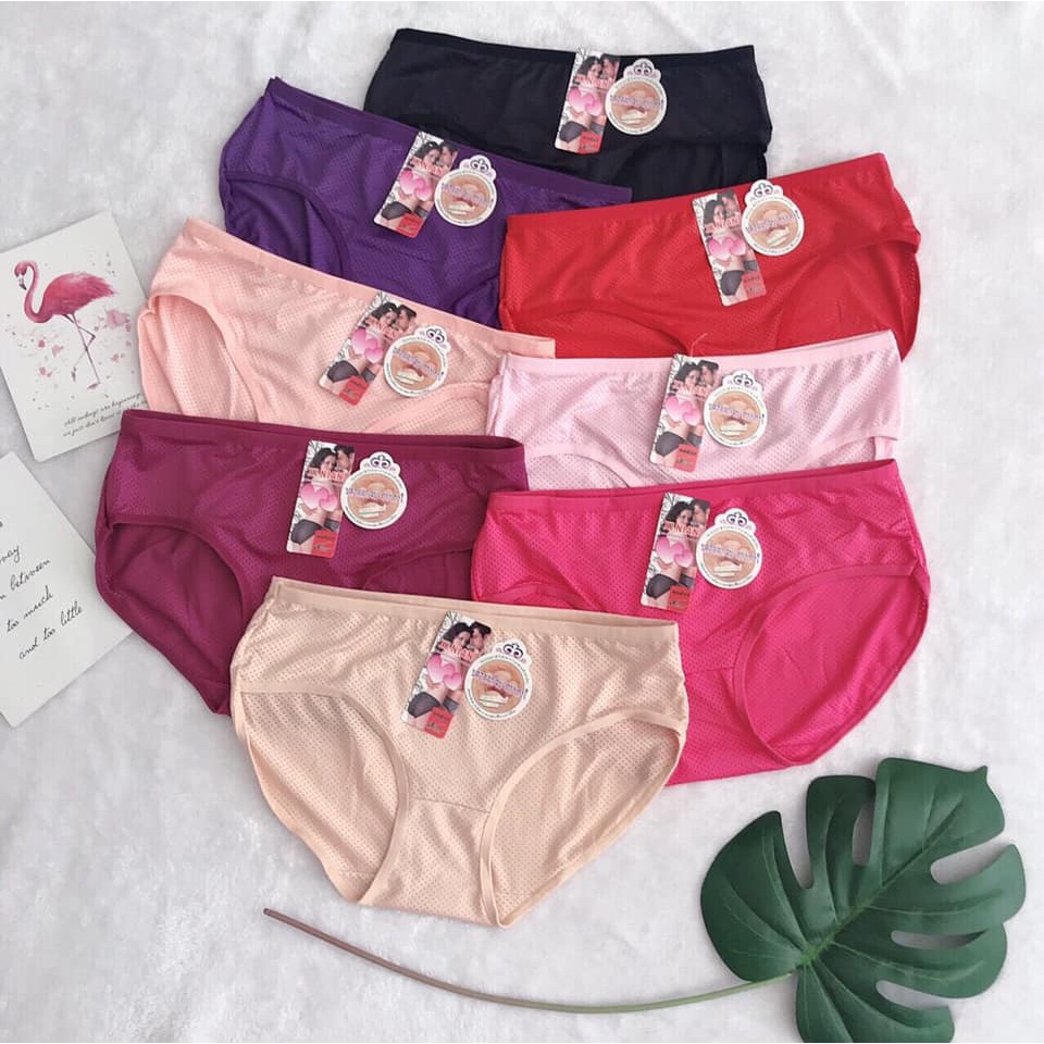 Bộ 10 Quần Lót Nữ Cotton Thông Hơi Co Giãn Thoáng Mát Dưới 55kg