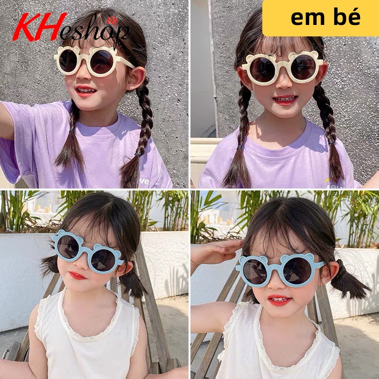 Kính mát trang trí chống tia UV hình gấu, đạo cụ chụp ảnh cho bé trai và bé gái đủ màu mã Y1601