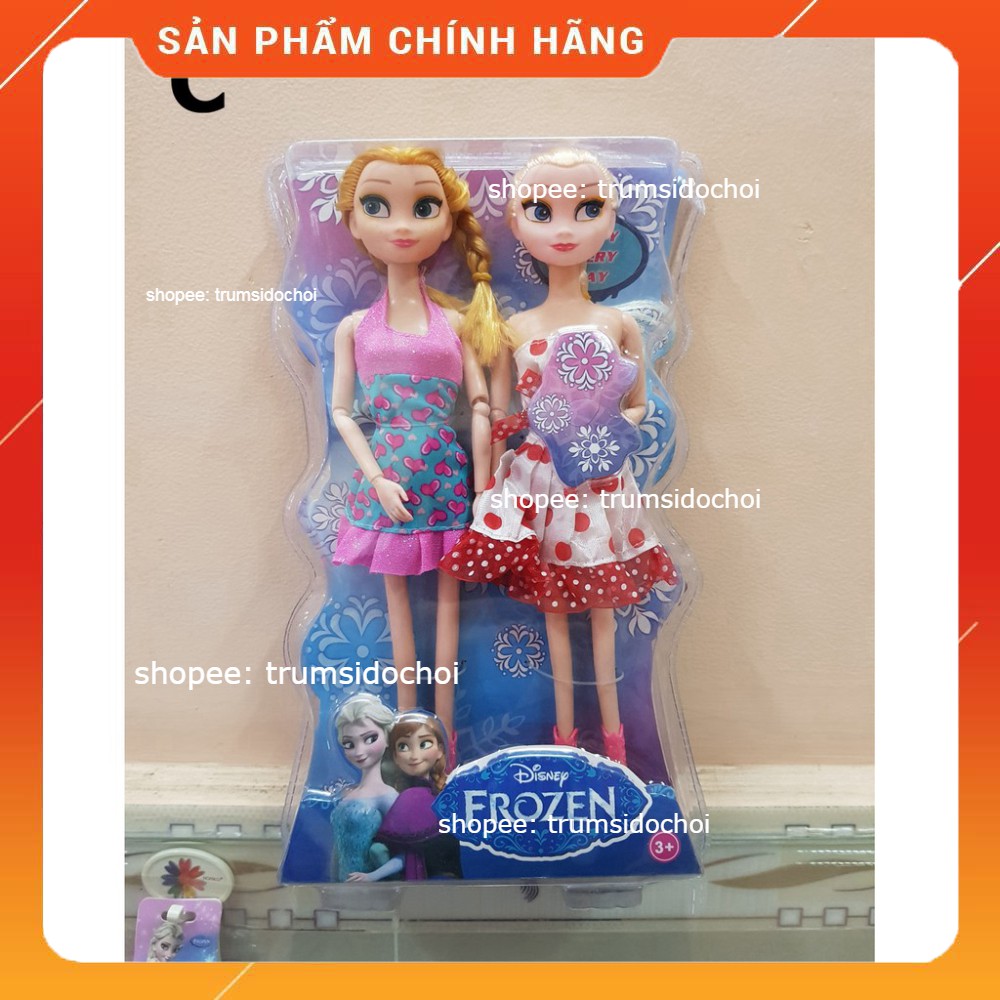 GIÁ SỐC Đồ chơi hộp 2 búp bê ELsa và Anna đẹp có khớp cho bé gái