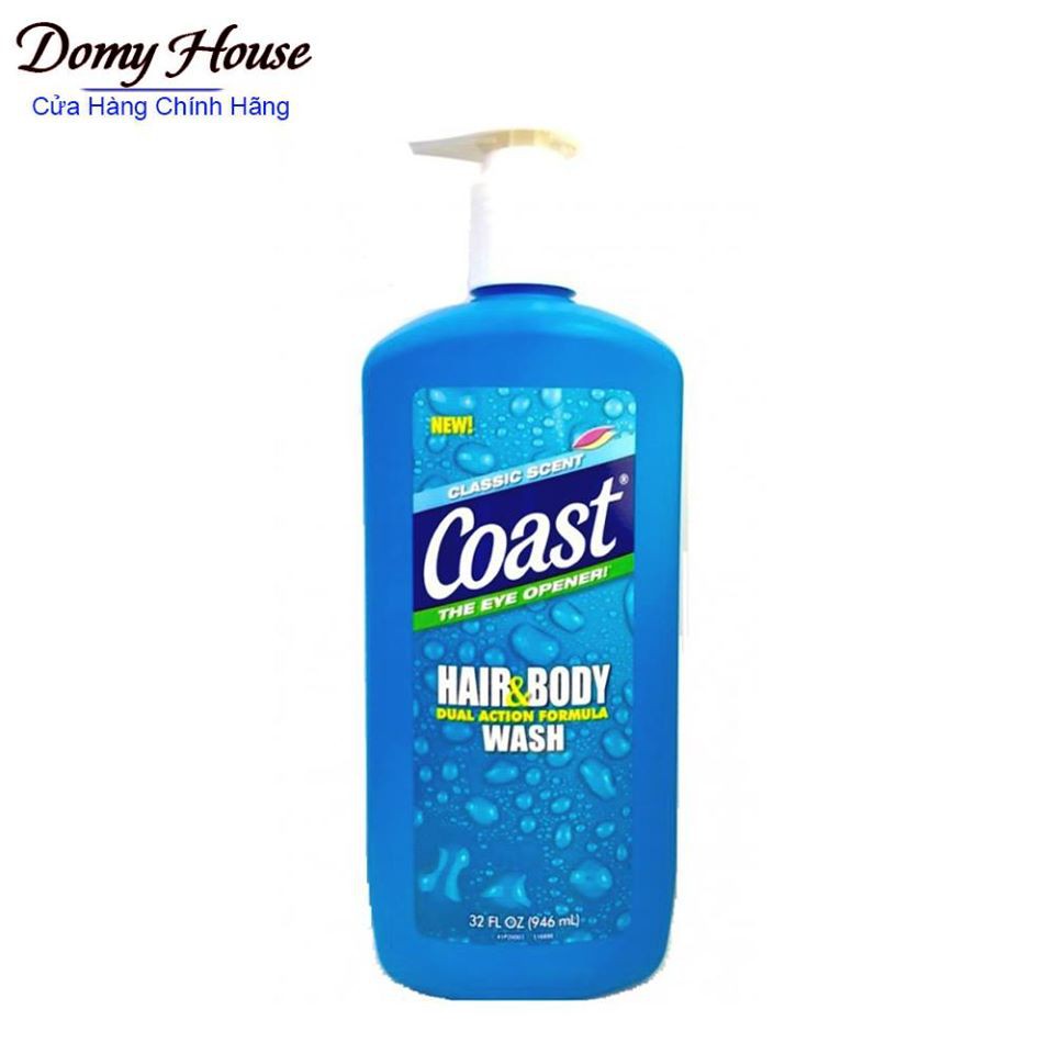 Tắm Gội Coast Hair & Body Wash Mỹ 946ml