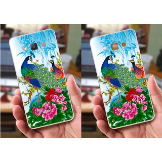 Ốp lưng Samsung A7 (dẻo viền trắng trong) - Hình Chim Công, Cá Chép, Cò