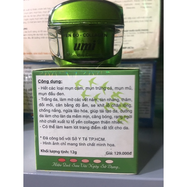 Kem umi  Yến đỏ - collagen  trắng da-mụn-nám-chống nắng hủ 12g