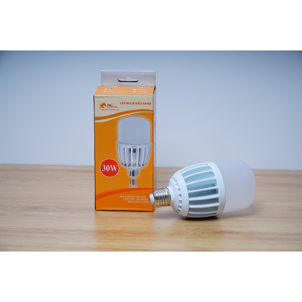 Đèn LED Bulb trụ nhôm 20w 30w Bóng đèn led Siêu Tiết kiệm điện Ánh sáng trắng bảo hành 1 năm