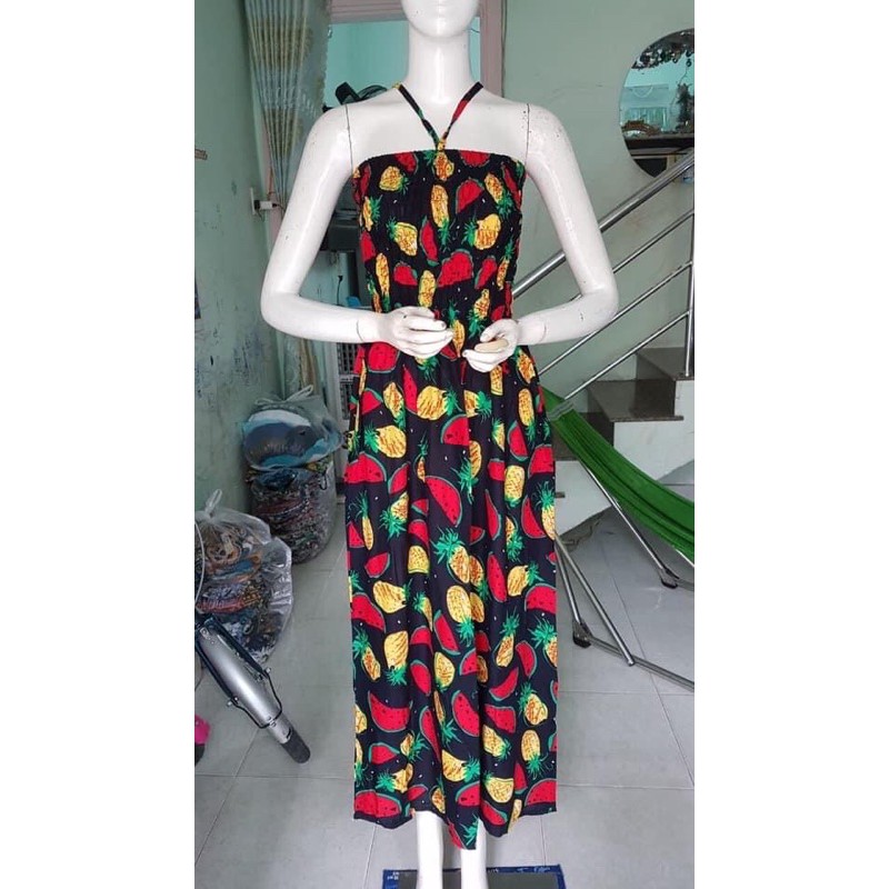 [chọn màu]Đầm maxi ống thổ cẩm dài 1m2 | BigBuy360 - bigbuy360.vn