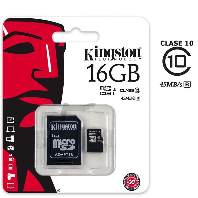 Thẻ nhớ 16GB Kingston MicroSD Class 10 (Kèm Adapter) | BigBuy360 - bigbuy360.vn