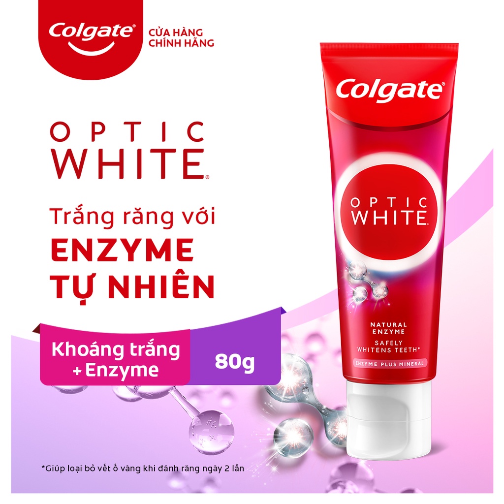 Kem Đánh Răng Colgate Enzyme Plus Mineral từ enzyme làm trắng răng an toàn 80g