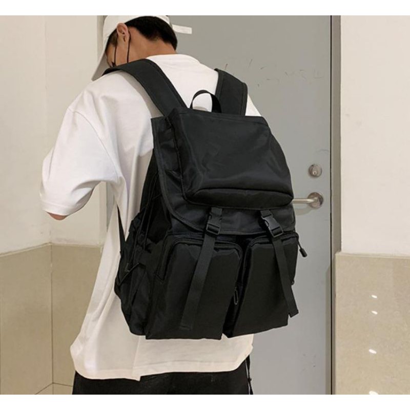 Balo nam dáng hộp cỡ to phong cách Nhật Bản siêu ngầu - Cặp sách đi học Style Unisex nam nữ đẹp độc rẻ