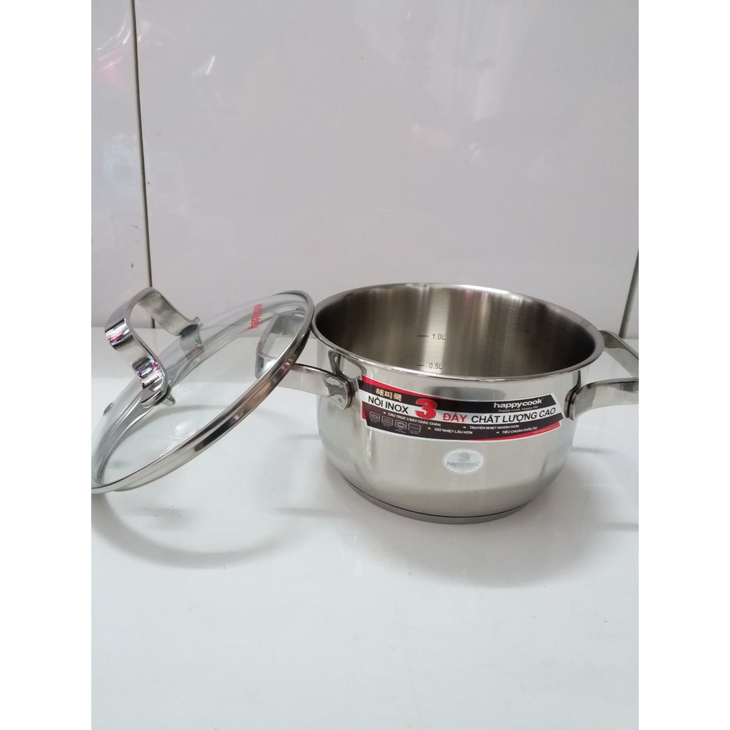 Nồi Inox 3 Đáy Bếp Từ 16cm Happy Cook Milan