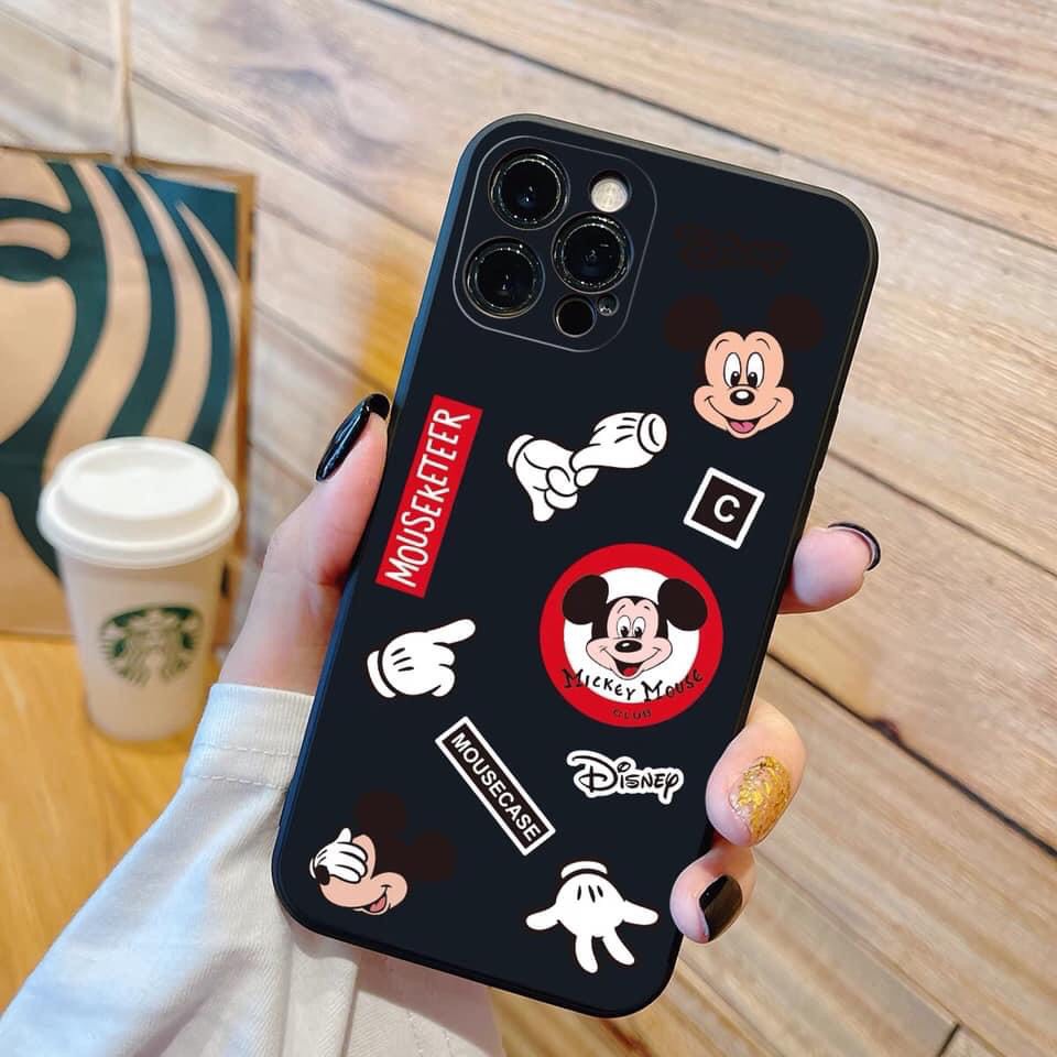 Ốp lưng iphone hình logo mickey mouse dẻo cạnh vuông chống sốc bảo vệ camera 7plus/8plus/x/xs/xsmax/11/12/13/pro/promax