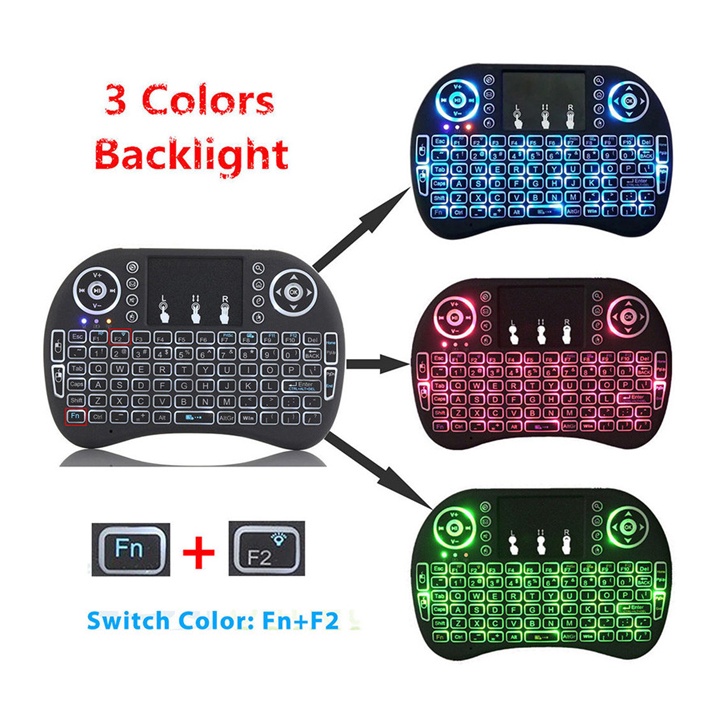 Combo Bàn Phím Không Dây Mini Có Led Ukb 500 Rf Keyboard Dùng Cho Pc,Laptop,Smart Tivi (Mới)