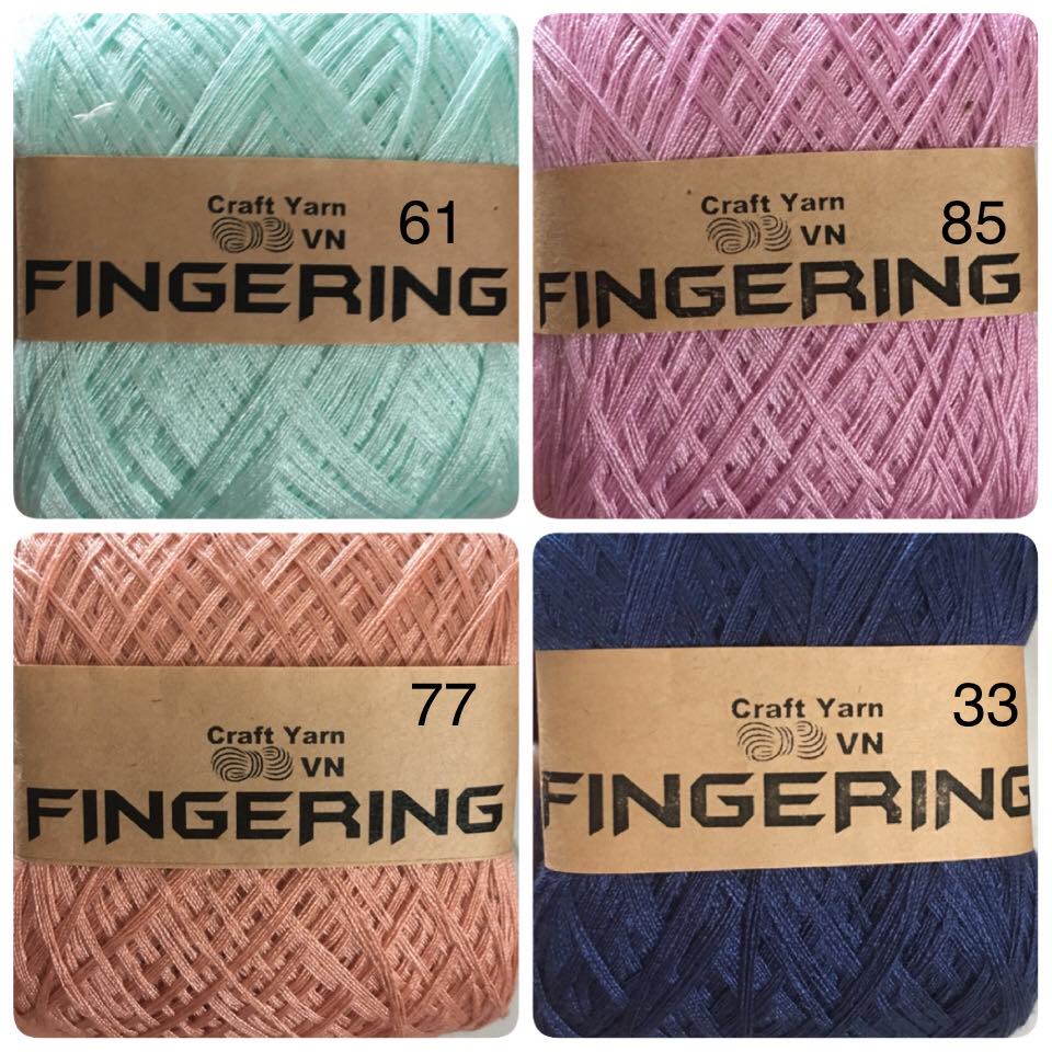 Cuộn Len Sợi Cotton Fingering - Sợi Cotton Bóng 100gr