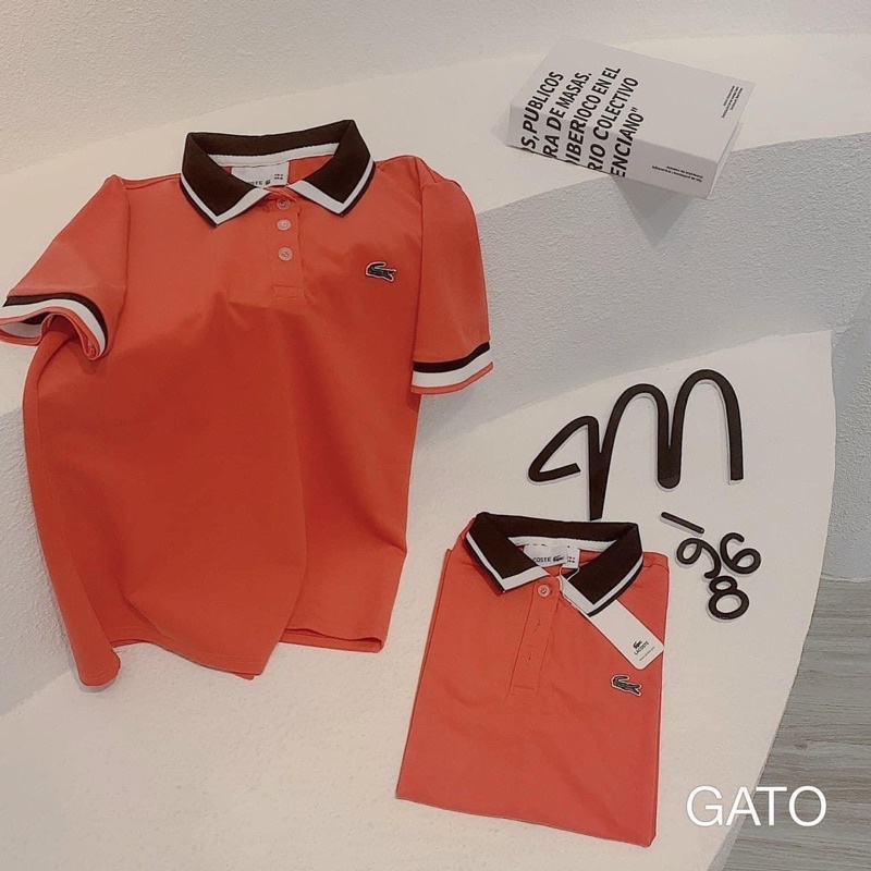 Áo polo cam phối cổ viền đen siêu xinh