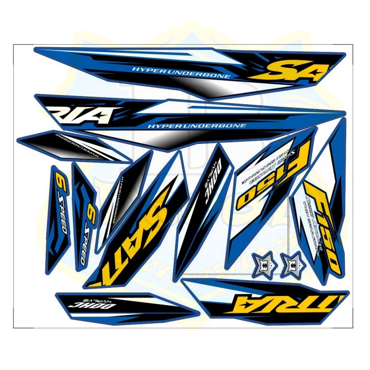 ( Quí khách vui lòng mang ra tiệm cho thợ dán ) Tem satria fi xanh