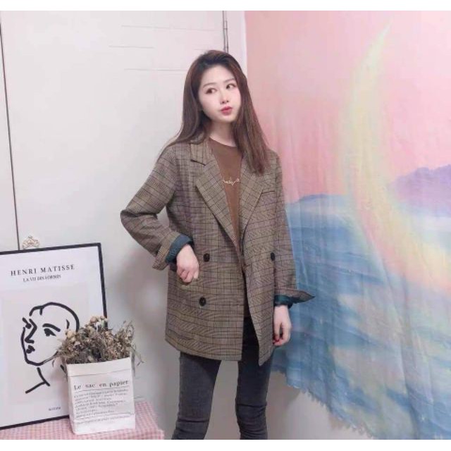 ÁO KHOÁC BLAZER KẺ SỌC ÁO VEST HÀNG LUÔN CÓ SẮN