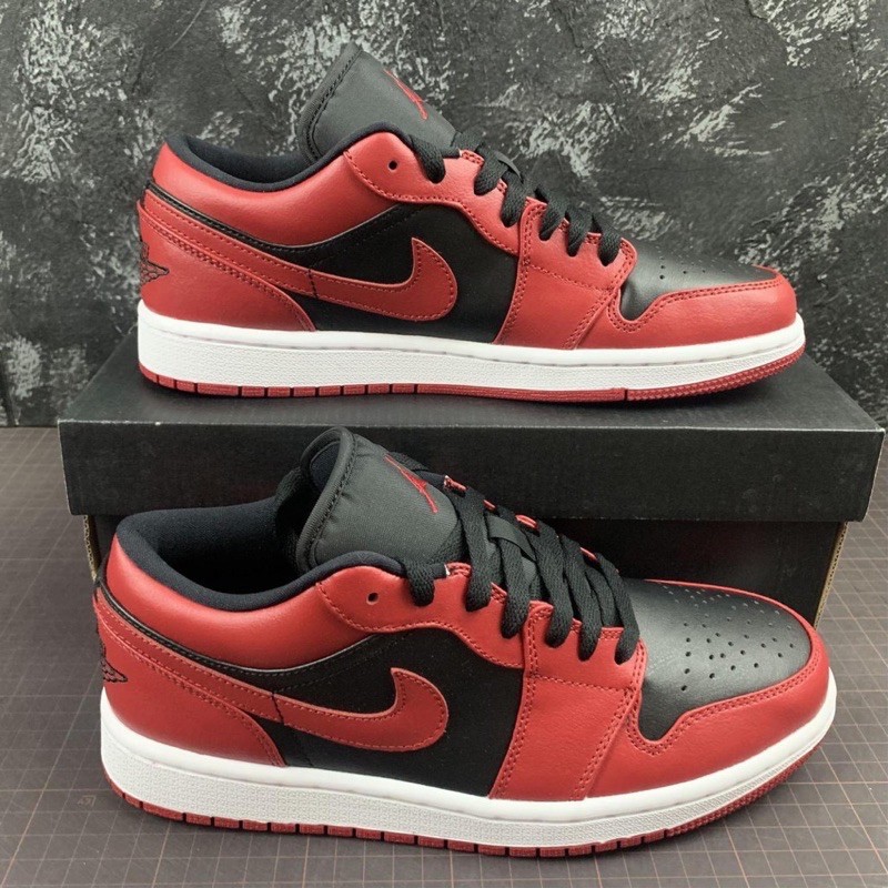 (FREESHIP+HỘP+QUÀ) Giày thể thao AIR JORDAN 1 Low Bred Đỏ đen cực đẹp cho cả nam và nữ x ! ! : " : # L
