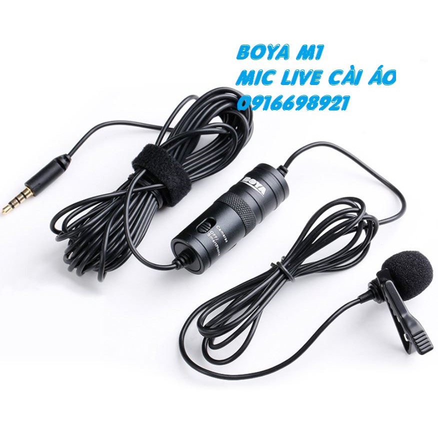 Micro mic Ghi Âm Cài Áo Boya BY M1 KÈM PIN EDIT VIDEO CHUYÊN NGHIỆP