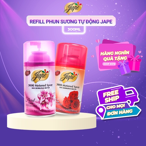 Nước Hoa Xịt Phòng Hương Tự Nhiên Jape Thơm Mát Dịu Nhẹ - Bình Refill (Lõi Thay Thế Máy Xịt Phòng) - 300ml