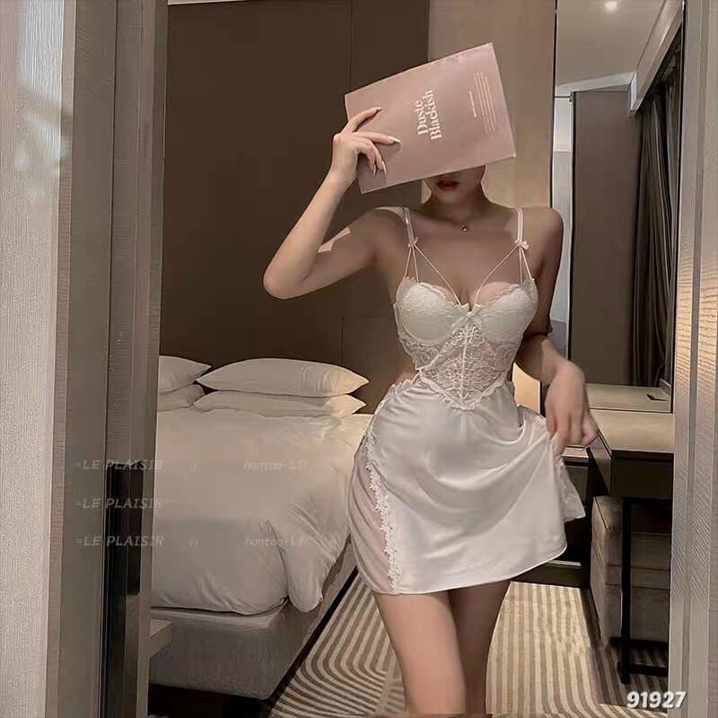 (M. 138) Váy ngủ sexy lụa có gọng và đệm ngực cao cấp Đầm mặc nhà gợi cảm quyến rũ