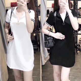 Đầm suông thể thao khóa kéo