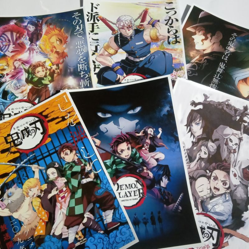 BỘ 6 POSTER KIMETSU NO YAIBA (1) DECAL CÓ KEO , ÁP PHÍCH ANIME , MANGA