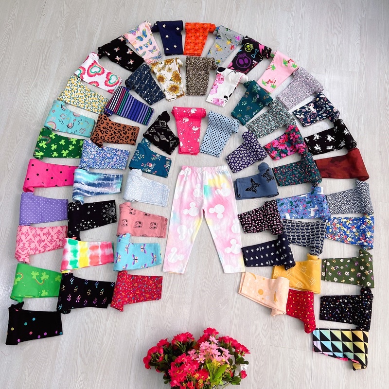 Legging hoạ tiết dài chất cotton 100% co giãn bốn chiều cho bé gái từ 10-20kg tha hồ lựa chọn cho bé yêu
