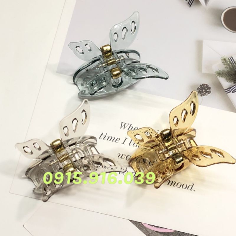 Kẹp Tóc Càng Cua Hình Bướm Nhựa Trong