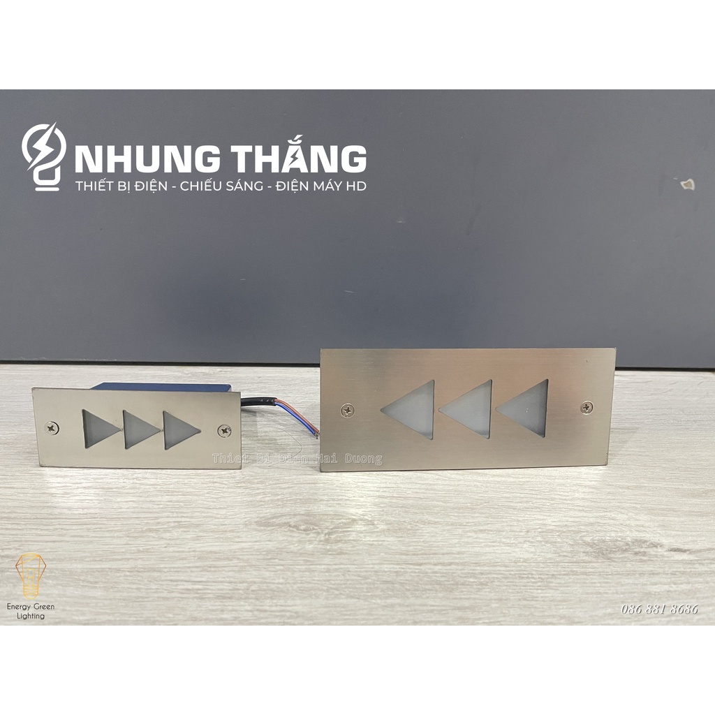 Đèn Âm Tường,Chân Cầu Thang DA-04 LED Hình Tam Giác- Chống Nước IP65 - Mặt Nhôm Cao Cấp - Bảo Hành 1 Năm - Có Video