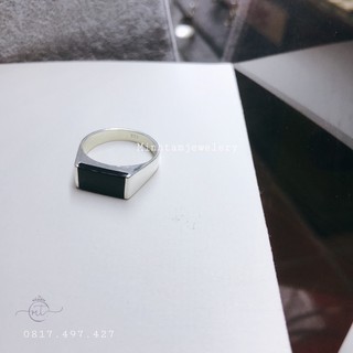 [bạc ta] nhẫn nam kiểu Signet