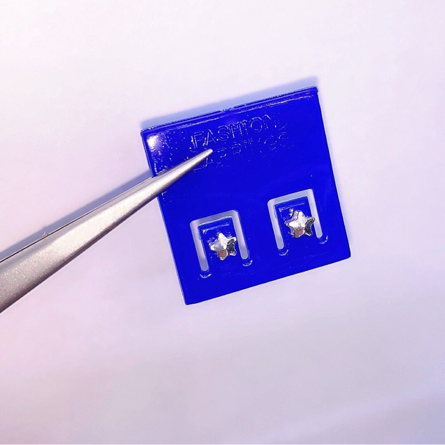 Khuyên tai nụ sao kim bấm lỗ tai bạc ta