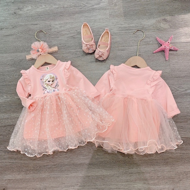 BÁN SỈ VÁY ELSA HỒNG CHO BÉ