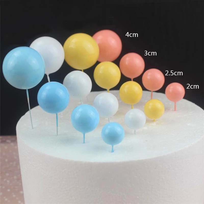 Bộ 5 Cây Cắm Trang Trí Bánh Kem Hình Quả Cầu Vàng