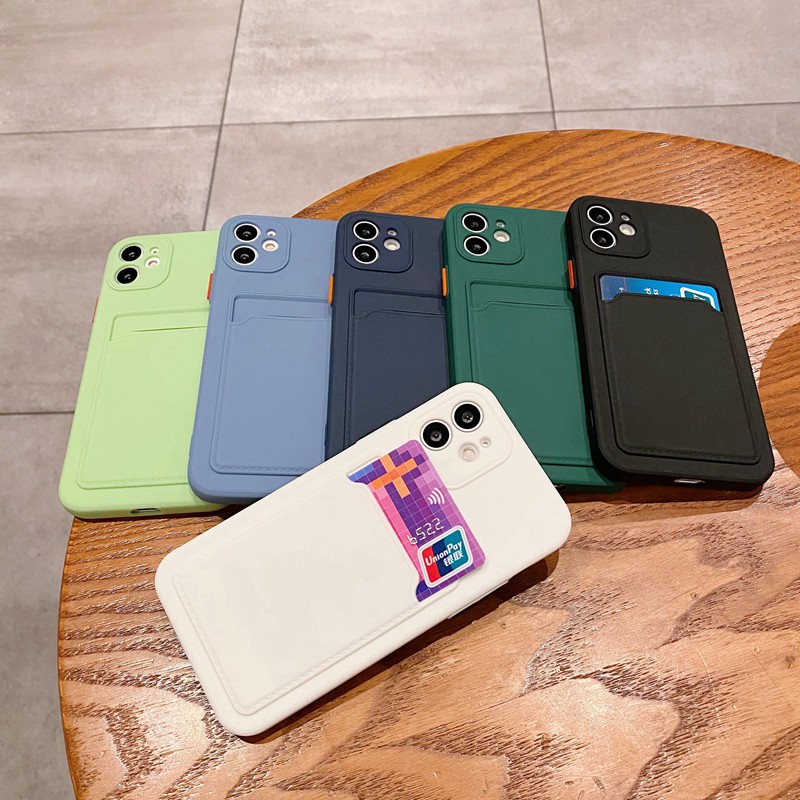 Ốp Lưng iPhone TPU Silicon Dẻo Dạng Ví Có Ngăn Đựng Thẻ 7plus/8plus/x/xs/xsmax/11/12/13/pro/max/promax
