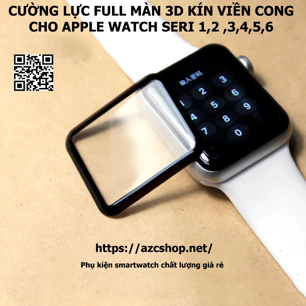 Cường Lực Apple Watch 3D Full Màn Viền Cong- Dán Màn Apple Watch Bảo Vệ AW