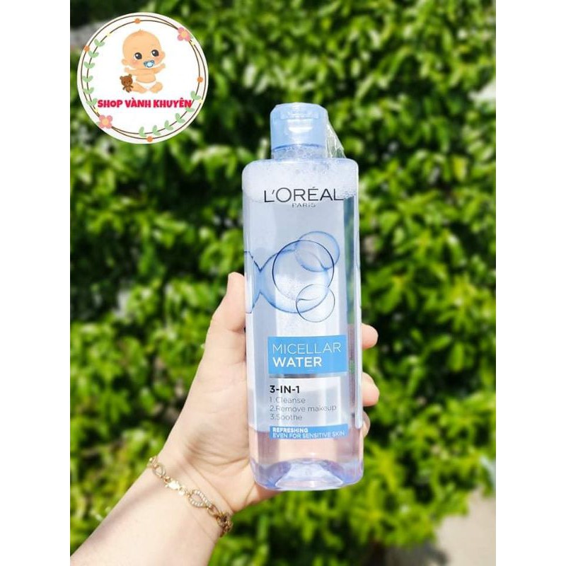 (HSD: 2024)《ĐỦ MÀU》 Nước Tẩy Trang Loreal 3 In 1 (400ml)