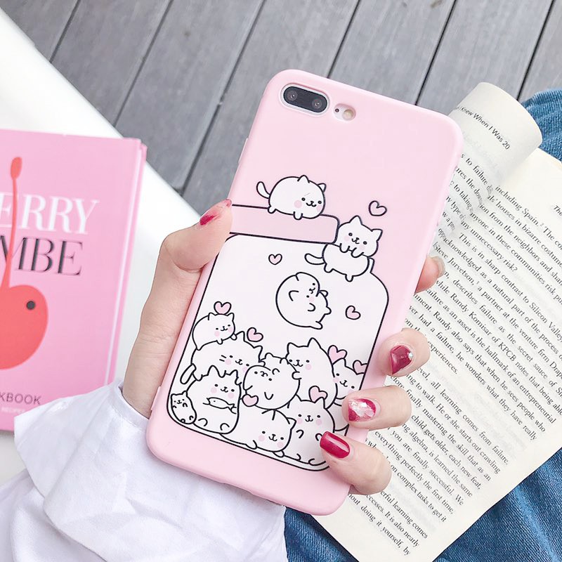 Ốp lưng iphone Mèo bình sữa viền cong 5/5s/6/6plus/6s/6splus/7/7plus/8/8plus/x/xr/xs/11/12/pro/max/plus/promax | BigBuy360 - bigbuy360.vn