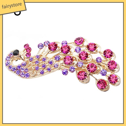 Kẹp tóc hình chú công đính đá thanh lịch