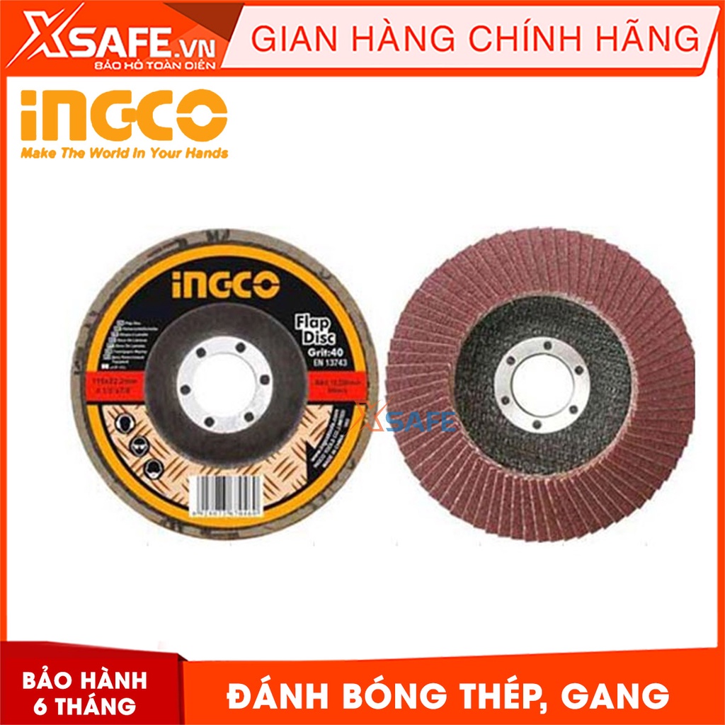 Nhám xếp INGCO FD1002 P60 Đĩa nhám xếp đánh bóng thép, gang, tấm thép Đóng gói bằng thẻ giấy chịu nhiệt, chịu lực