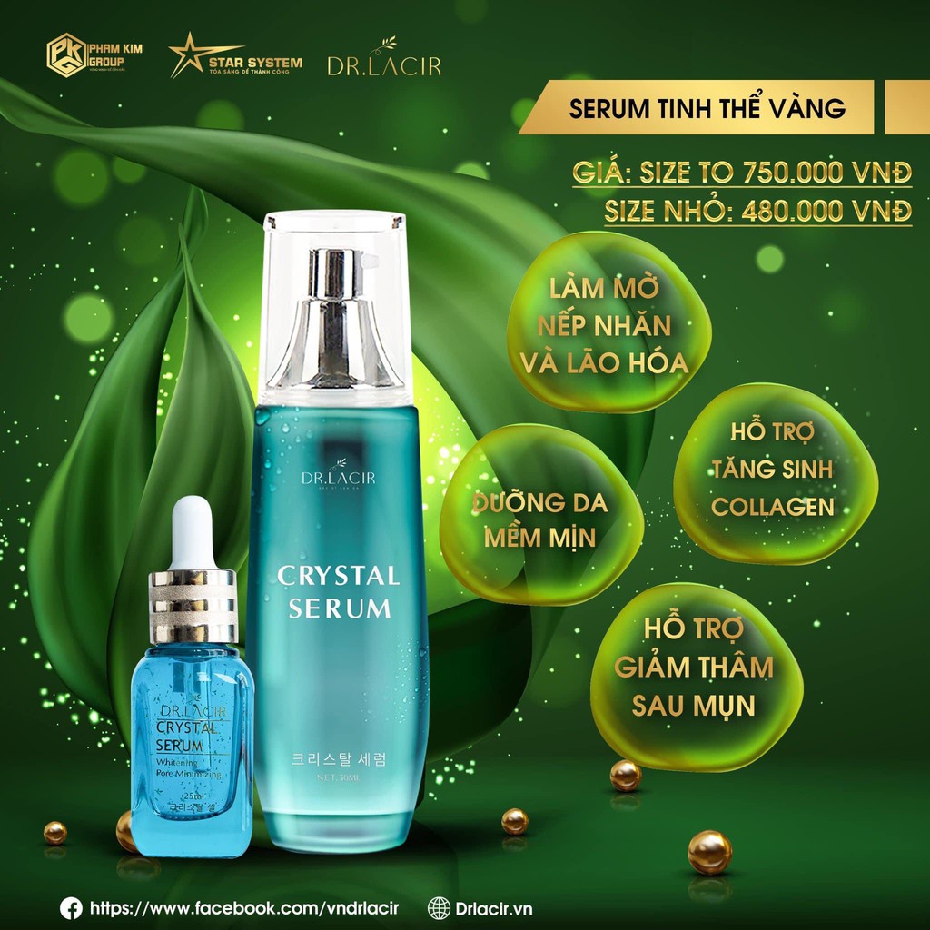 Serum Tinh Thể Vàng 24K Drlacir,dưỡng sâu da từ bên trong,dưỡng trắng da,tăng sinh collagen,làm giảm nếp nhăn