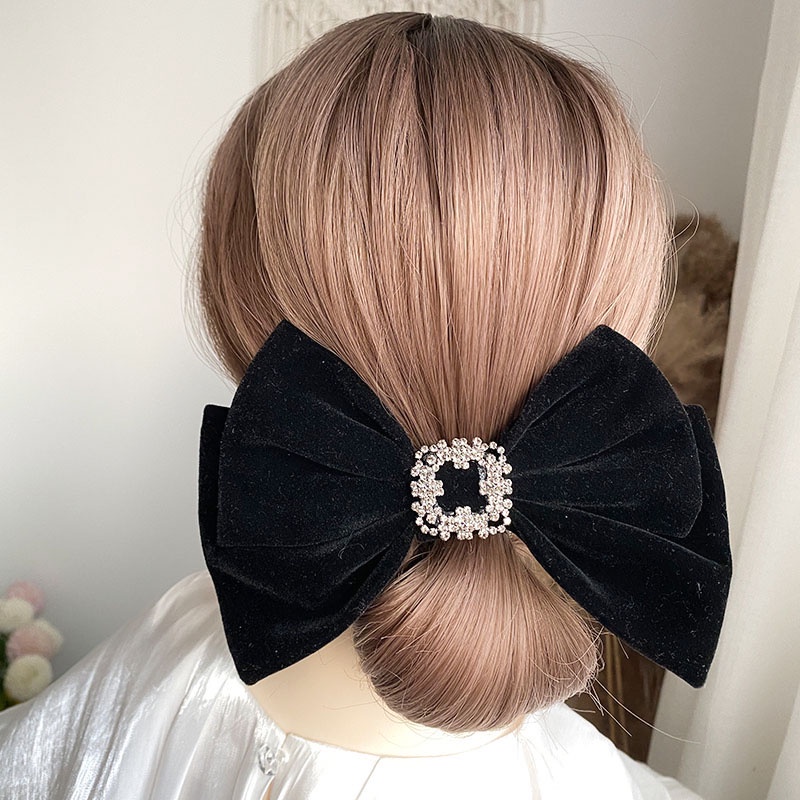 Kẹp tóc nơ đính đá xinh xắn dành cho nữ