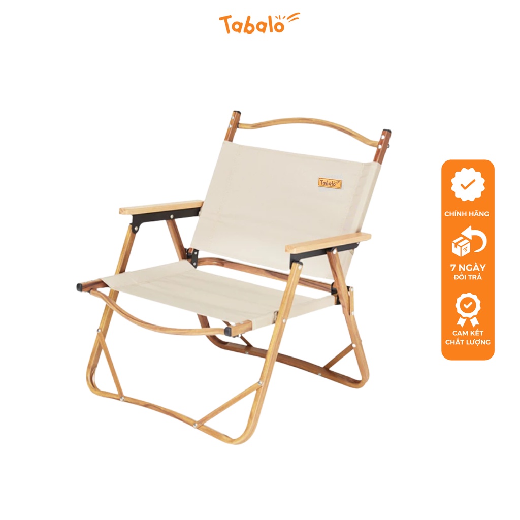 Ghế Xếp Cắm Trại Tabalo Kermit, Ghế Nhôm Vân Gỗ Gấp Gọn Dã Ngoại, Chịu Lực 120kg