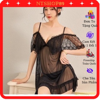 Váy ngủ ren 2 dây trễ vai sexy ST09 Tặng kèm quần chip