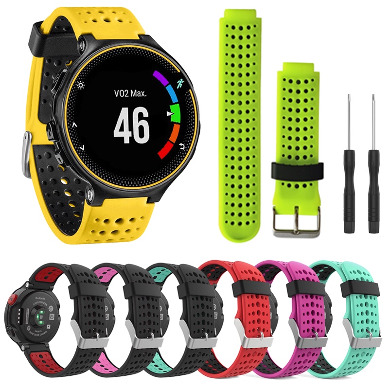 Dây Đeo Silicon Mềm Thay Thế Cho Đồng Hồ Garmin Forerunner 220 / 230 / 235 / 620 / 630 / 735 XT / S20 S5 S6